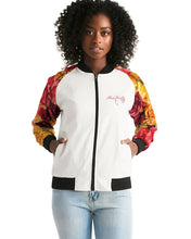 Load image into Gallery viewer, Fall Roses White Women&#39;s Bomber Jacket

