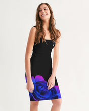 Load image into Gallery viewer, Blue&amp;Purple Rose Women&#39;s Midi Bodycon Dress
