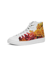 Load image into Gallery viewer, Fall Roses White Women&#39;s Hightop Canvas Shoe

