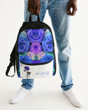 Load image into Gallery viewer, Bloomin&#39; Blues Small Canvas Backpack

