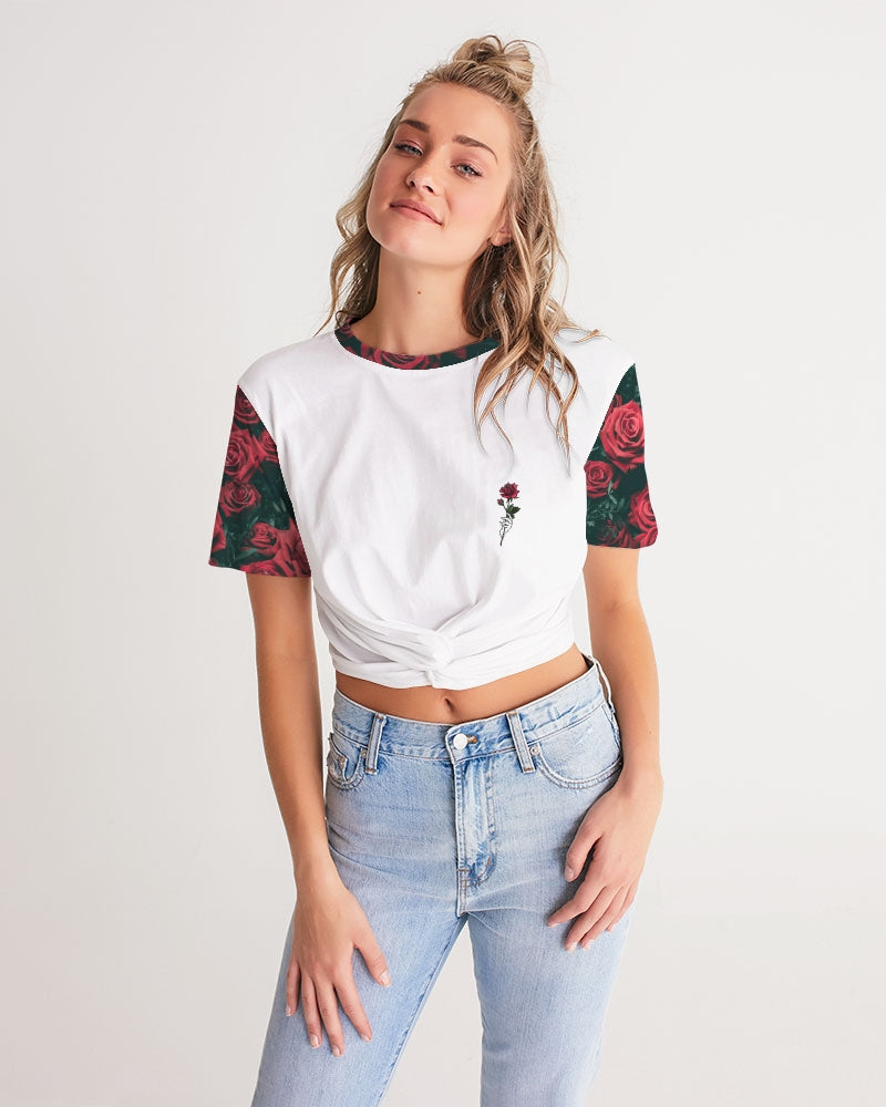 La Colora Women's Twist-Front Cropped Tee
