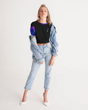 Load image into Gallery viewer, Blue&amp;Purple Rose Women&#39;s Twist-Front Cropped Tee
