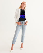 Load image into Gallery viewer, Blue&amp;Purple Rose Women&#39;s Graphic Tee
