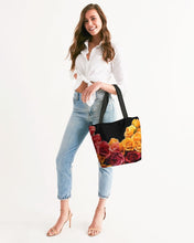 Load image into Gallery viewer, Fall Roses-Black Canvas Zip Tote
