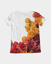 Load image into Gallery viewer, Fall Roses White Women&#39;s V-Neck Tee
