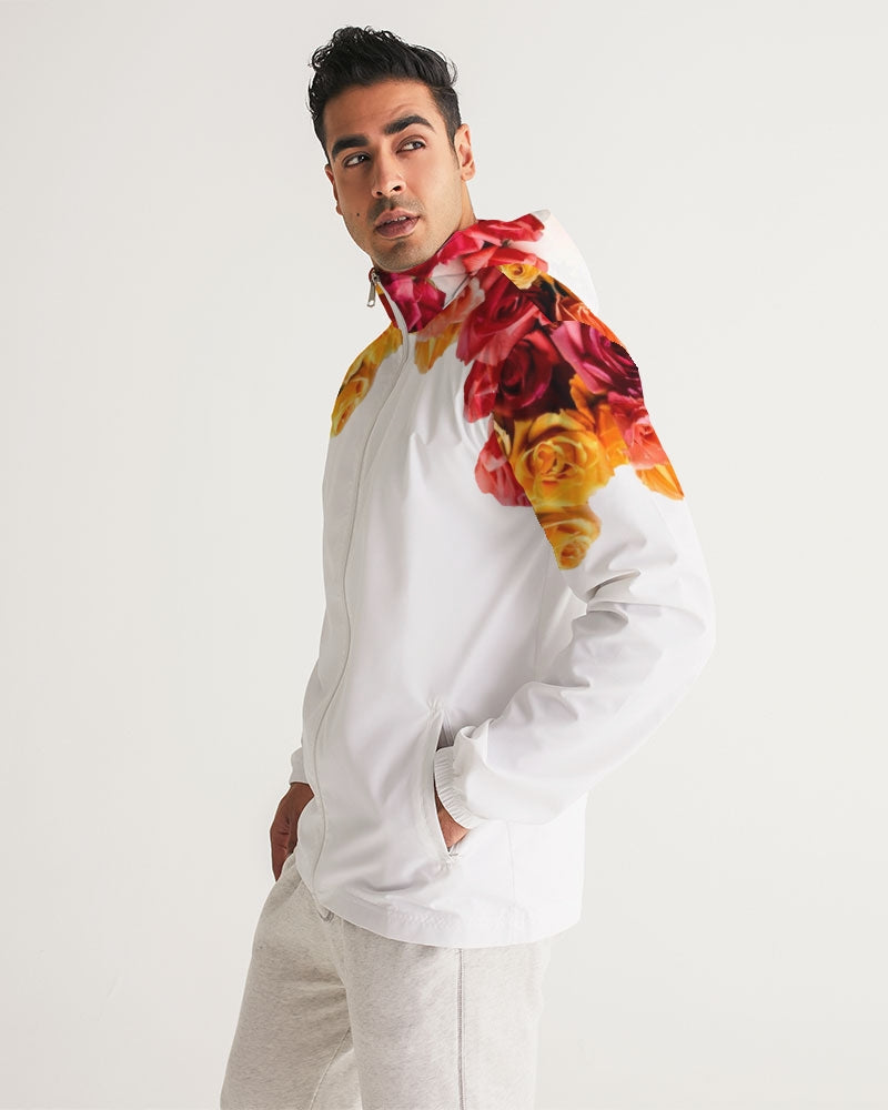 Fall Roses White Men's Windbreaker