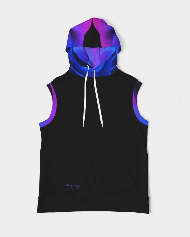 Blue&Purple Rose Men's Premium Heavyweight Sleeveless Hoodie