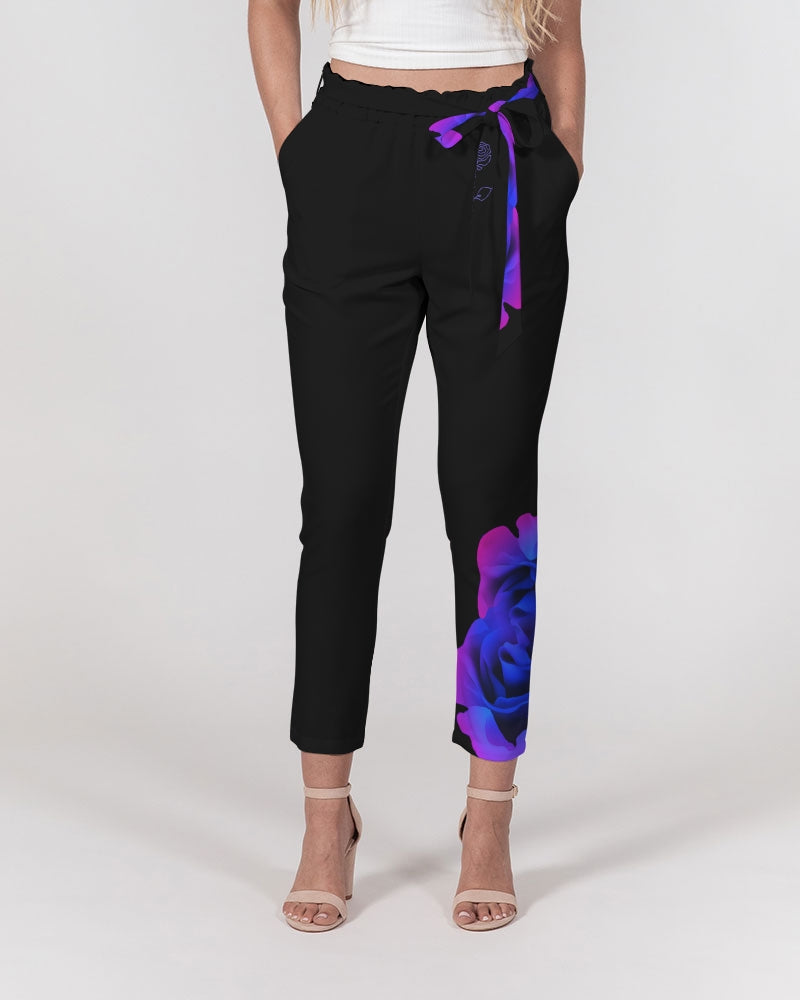 Blue&Purple Rose Women's Belted Tapered Pants