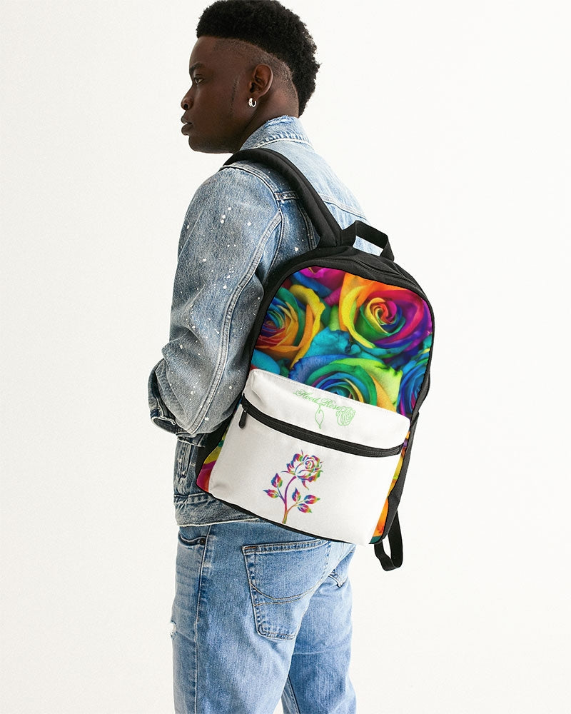 Rainbow-Roses Small Canvas Backpack