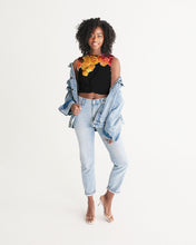 Load image into Gallery viewer, Fall Roses-Black Women&#39;s Twist-Front Tank
