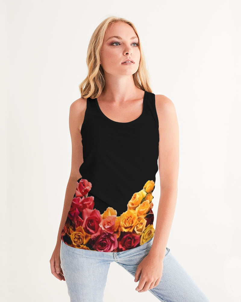 Fall Roses-Black Women's Tank