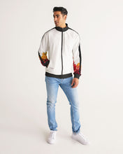 Load image into Gallery viewer, Fall Roses White Men&#39;s Stripe-Sleeve Track Jacket
