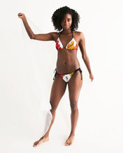 Load image into Gallery viewer, Fall Roses White Women&#39;s Triangle String Bikini
