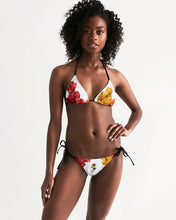 Load image into Gallery viewer, Fall Roses White Women&#39;s Triangle String Bikini
