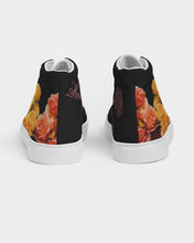 Load image into Gallery viewer, Fall Roses-Black Women&#39;s Hightop Canvas Shoe
