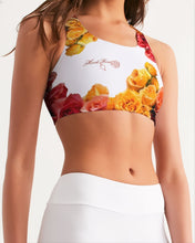Load image into Gallery viewer, Fall Roses White Women&#39;s Seamless Sports Bra

