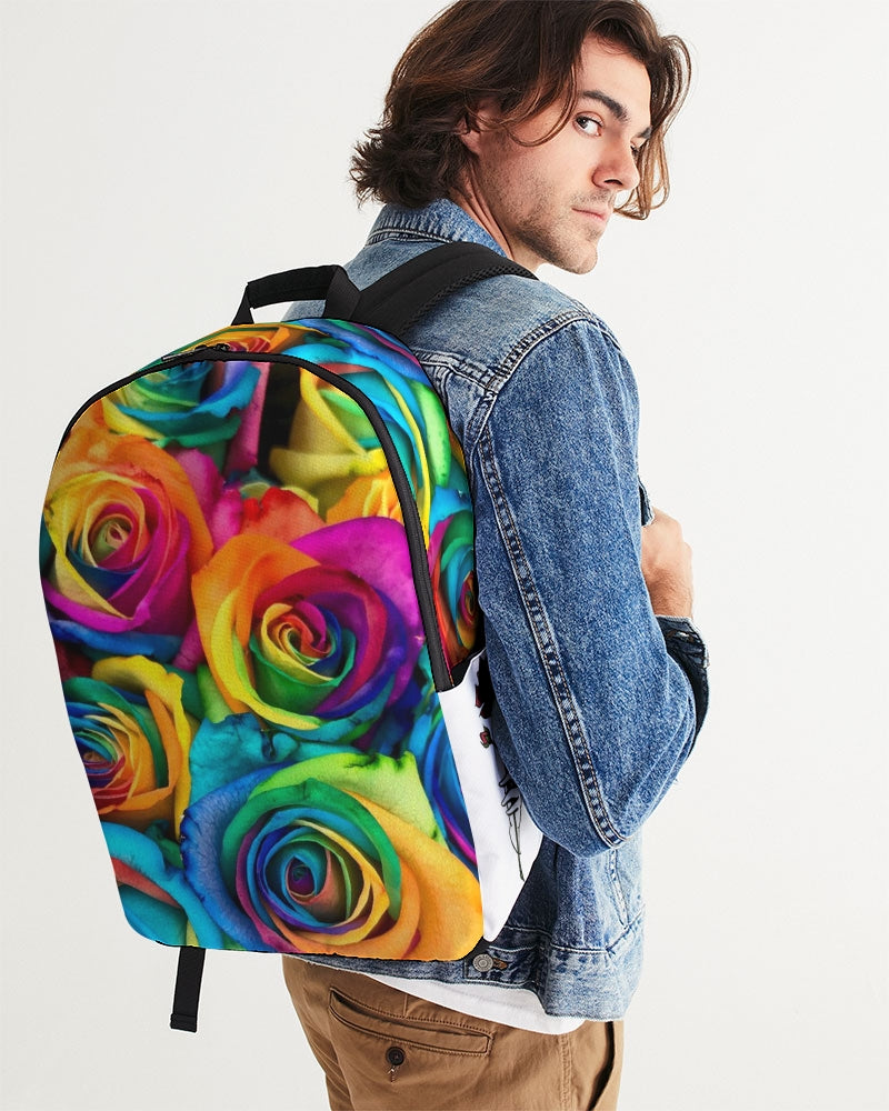 Rainbow-Roses Large Backpack