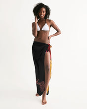 Load image into Gallery viewer, Fall Roses-Black Swim Cover Up
