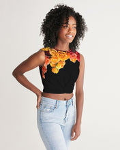 Load image into Gallery viewer, Fall Roses-Black Women&#39;s Twist-Front Tank
