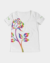 Load image into Gallery viewer, LIMITED EDITION* Pride Rose 2021 Women&#39;s V-Neck Tee

