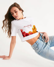 Load image into Gallery viewer, Fall Roses White Women&#39;s Cropped Tee
