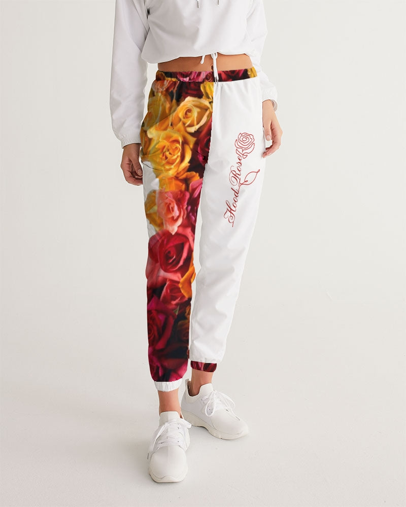 Fall Roses White Women's Track Pants
