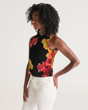 Load image into Gallery viewer, Fall Roses-Black Women&#39;s Cropped Tank
